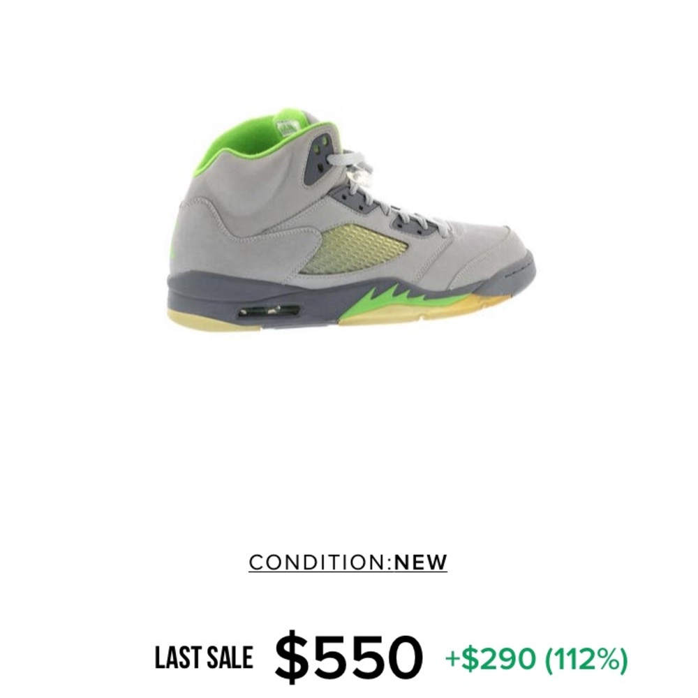 jordan 5 green bean